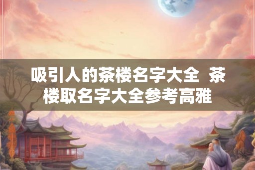 吸引人的茶楼名字大全  茶楼取名字大全参考高雅