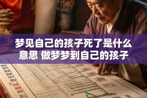 梦见自己的孩子死了是什么意思 做梦梦到自己的孩子去世好不好