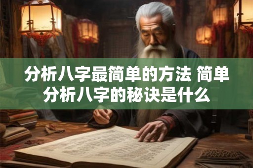 分析八字最简单的方法 简单分析八字的秘诀是什么