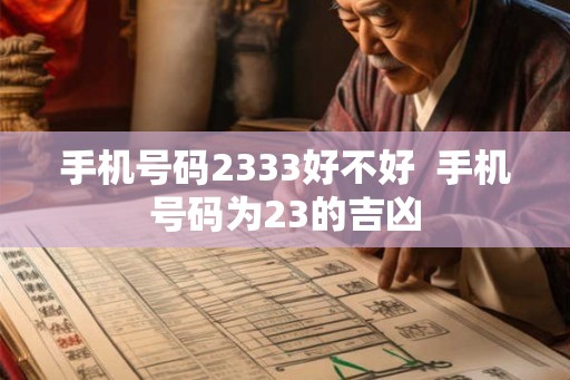 手机号码2333好不好  手机号码为23的吉凶