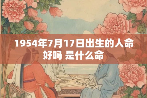 1954年7月17日出生的人命好吗 是什么命 1954年7月17日出生的人命好吗 是什么命