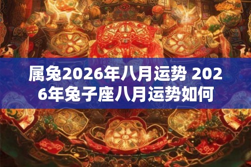 属兔2026年八月运势 2026年兔子座八月运势如何