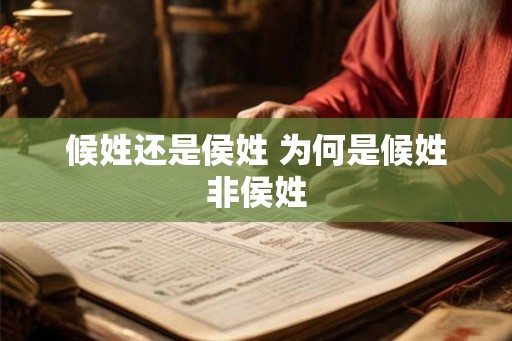 候姓还是侯姓 为何是候姓非侯姓