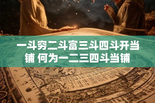 一斗穷二斗富三斗四斗开当铺 何为一二三四斗当铺