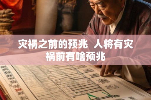 灾祸之前的预兆 人将有灾祸前有啥预兆 灾祸之前的预兆 人将有灾祸前有啥预兆