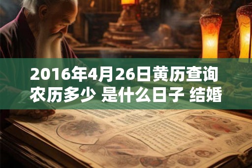 2016年4月26日黄历查询 农历多少 是什么日子 结婚吉时