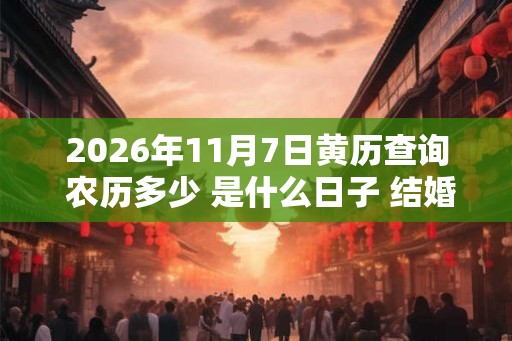 2026年11月7日黄历查询 农历多少 是什么日子 结婚吉时