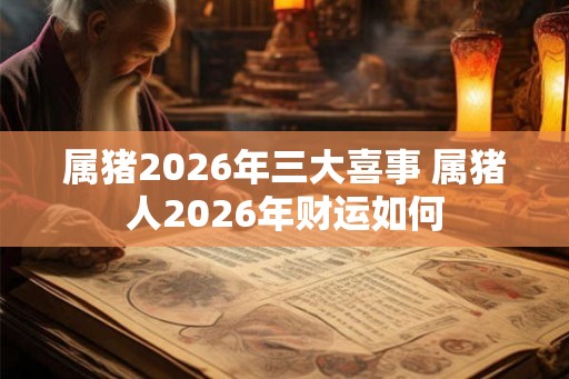 属猪2026年三大喜事 属猪人2026年财运如何