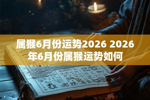 属猴6月份运势2026 2026年6月份属猴运势如何