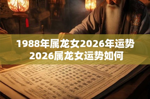 1988年属龙女2026年运势 2026属龙女运势如何 1988年属龙女2026年运势 2026属龙女运势如何