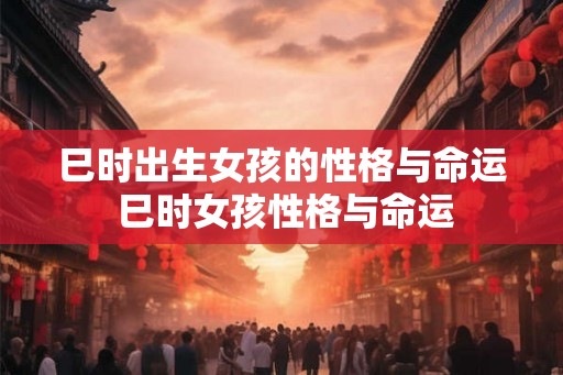 巳时出生女孩的性格与命运 巳时女孩性格与命运