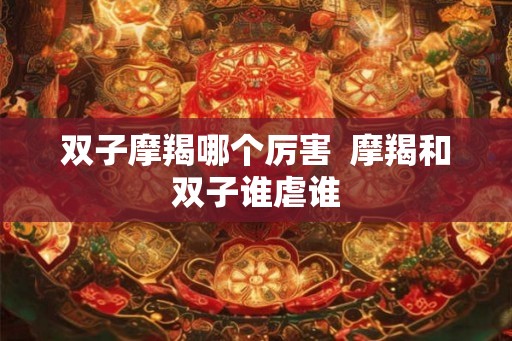 双子摩羯哪个厉害  摩羯和双子谁虐谁