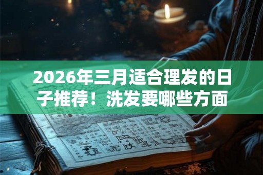 2026年三月适合理发的日子推荐！洗发要哪些方面