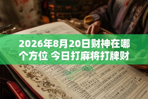 2026年8月20日财神在哪个方位 今日打麻将打牌财运方位