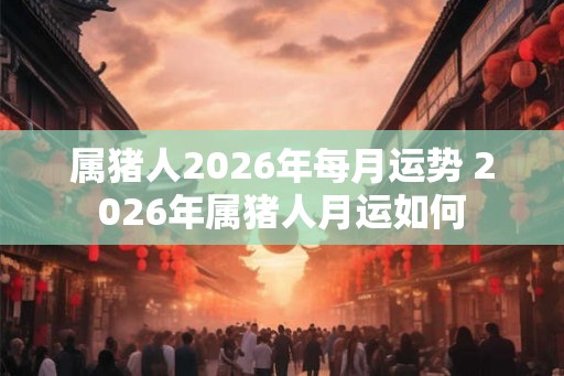 属猪人2026年每月运势 2026年属猪人月运如何