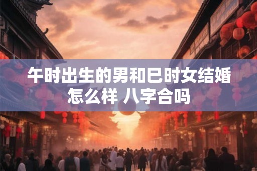 午时出生的男和巳时女结婚怎么样 八字合吗