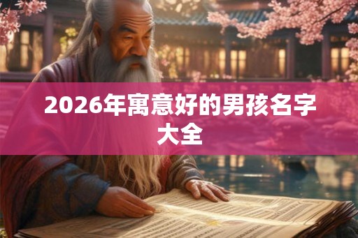 2026年寓意好的男孩名字大全