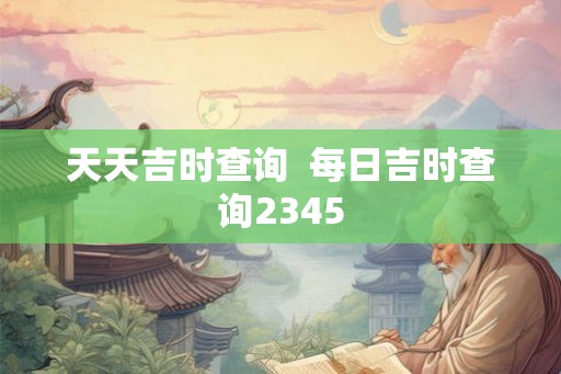 天天吉时查询  每日吉时查询2345