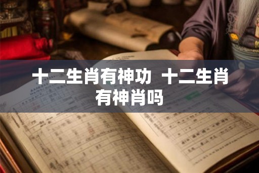 十二生肖有神功  十二生肖有神肖吗