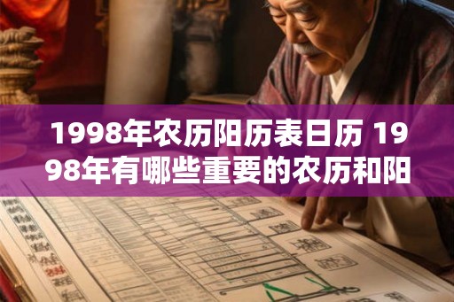 1998年农历阳历表日历 1998年有哪些重要的农历和阳历日期