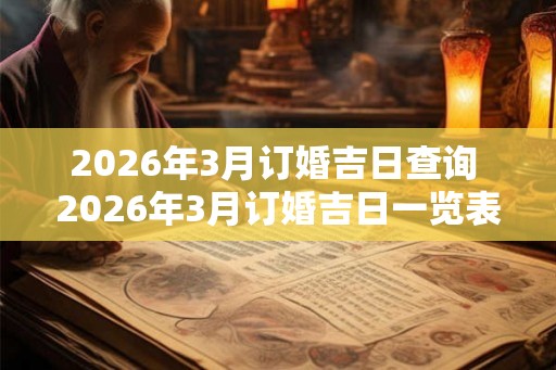 2026年3月订婚吉日查询 2026年3月订婚吉日一览表