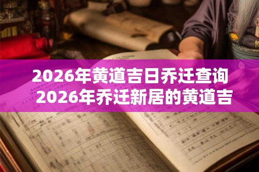2026年黄道吉日乔迁查询  2026年乔迁新居的黄道吉日