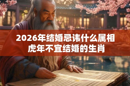 2026年结婚忌讳什么属相 虎年不宜结婚的生肖