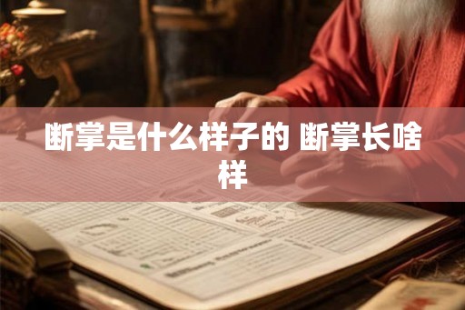 断掌是什么样子的 断掌长啥样