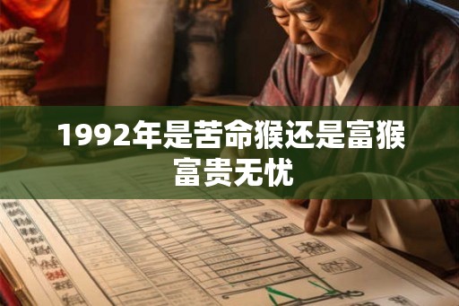 1992年是苦命猴还是富猴 富贵无忧