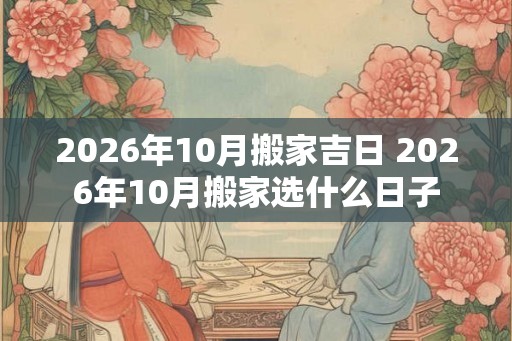 2026年10月搬家吉日 2026年10月搬家选什么日子 2026年10月搬家吉日 2026年10月搬家选什么日子