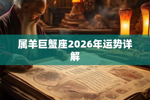 属羊巨蟹座2026年运势详解 属羊巨蟹座2026年运势详解