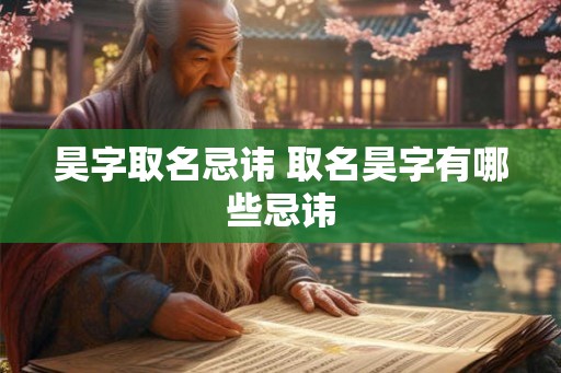 昊字取名忌讳 取名昊字有哪些忌讳