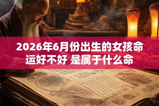 2026年6月份出生的女孩命运好不好 是属于什么命