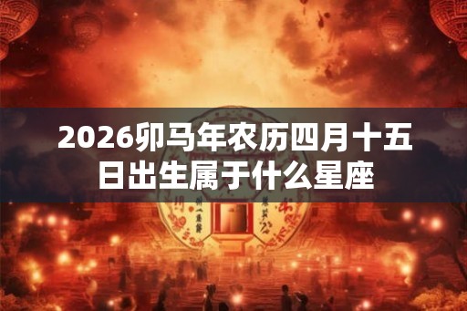 2026卯马年农历四月十五日出生属于什么星座