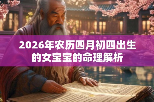 2026年农历四月初四出生的女宝宝的命理解析