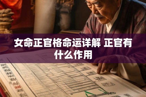 女命正官格命运详解 正官有什么作用