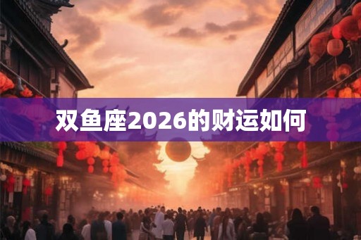 双鱼座2026的财运如何