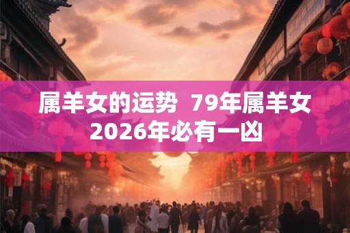 属羊女的运势 79年属羊女2026年必有一凶 属羊女的运势 79年属羊女2026年必有一凶