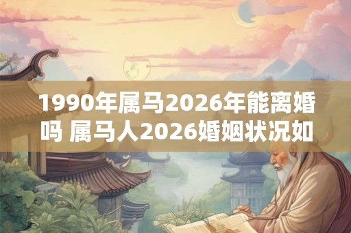 1990年属马2026年能离婚吗 属马人2026婚姻状况如何 1990年属马2026年能离婚吗 属马人2026婚姻状况如何