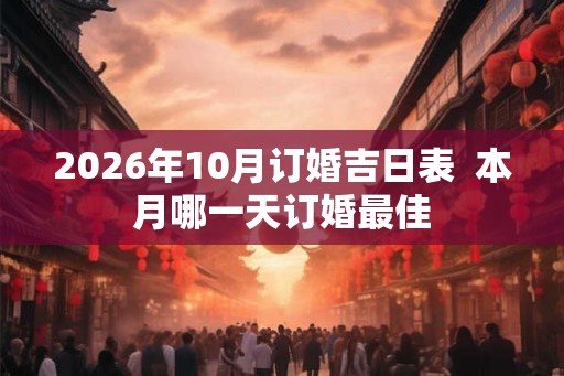 2026年10月订婚吉日表  本月哪一天订婚最佳