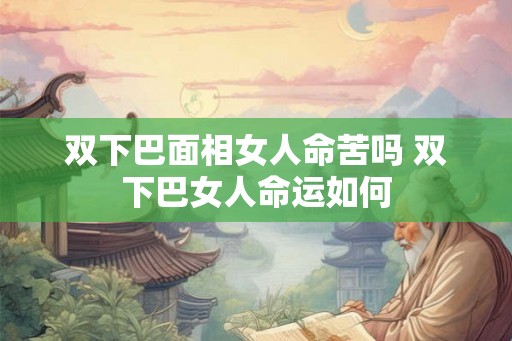 双下巴面相女人命苦吗 双下巴女人命运如何