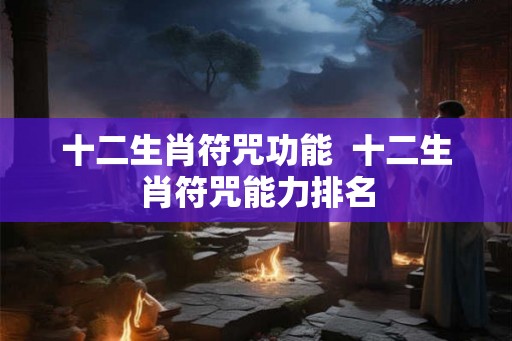 十二生肖符咒功能  十二生肖符咒能力排名