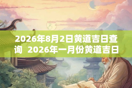 2026年8月2日黄道吉日查询  2026年一月份黄道吉日