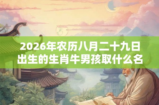 2026年农历八月二十九日出生的生肖牛男孩取什么名字好