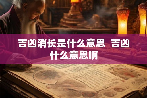 吉凶消长是什么意思  吉凶什么意思啊