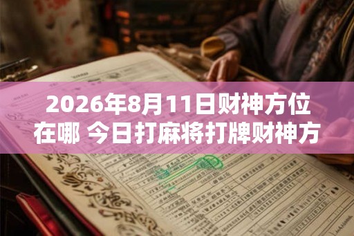 2026年8月11日财神方位在哪 今日打麻将打牌财神方位