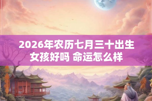 2026年农历七月三十出生女孩好吗 命运怎么样