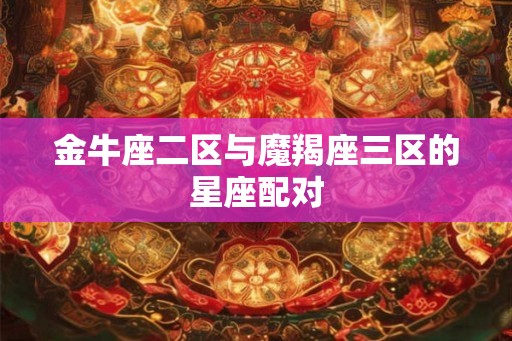 金牛座二区与魔羯座三区的星座配对