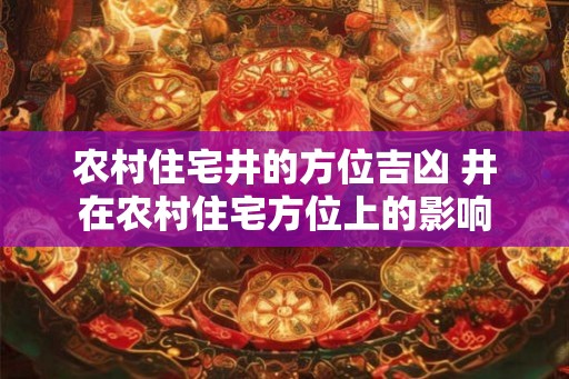 农村住宅井的方位吉凶 井在农村住宅方位上的影响