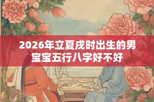 2026年立夏戌时出生的男宝宝五行八字好不好